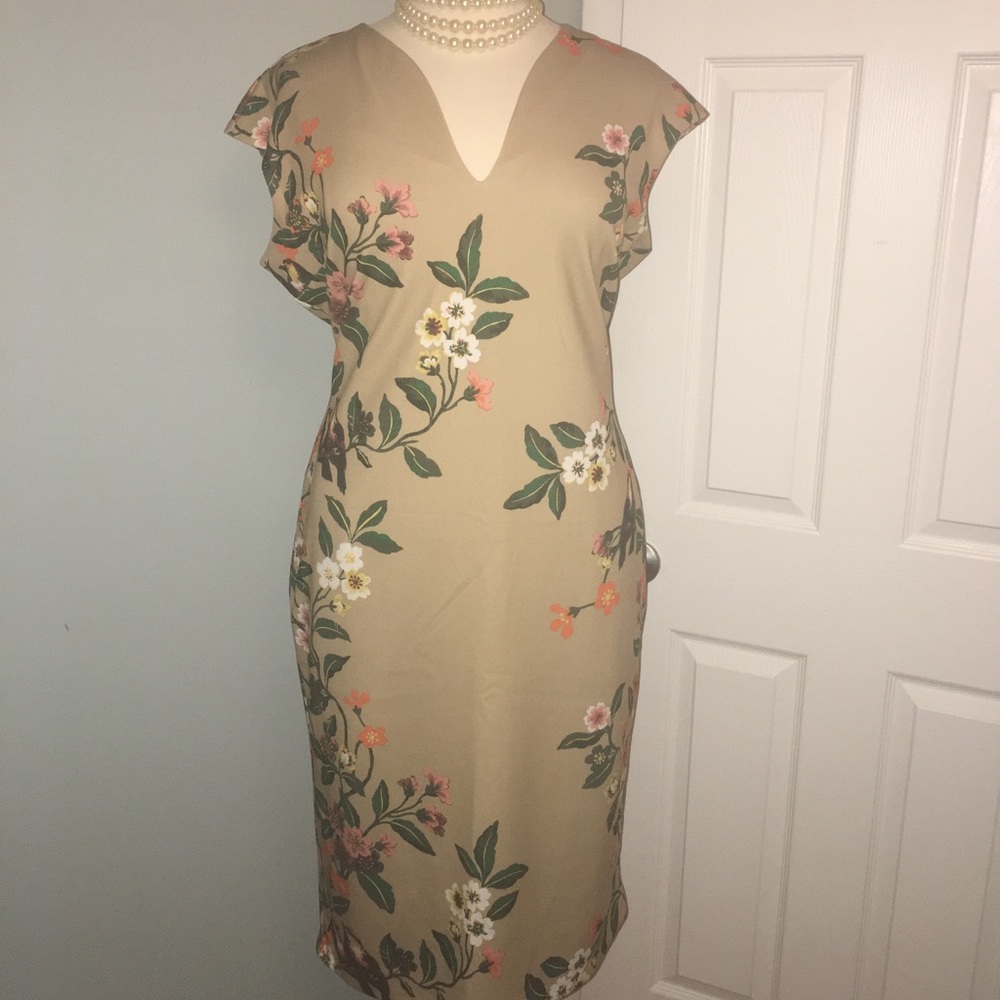 Tan/Gold floral dress
